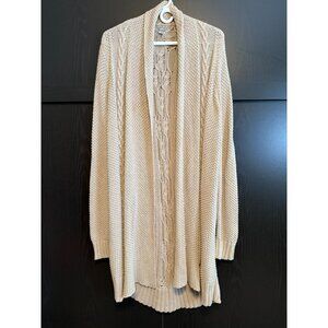 Aerie Women's Cable Knit Long Cardigan Sweater Medium Long Sleeves Cozy Slouchy